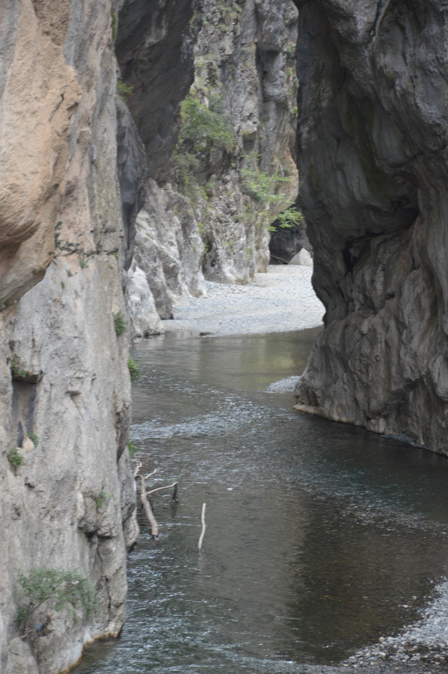 Narrow river gorge along the Grevena mountain race route
